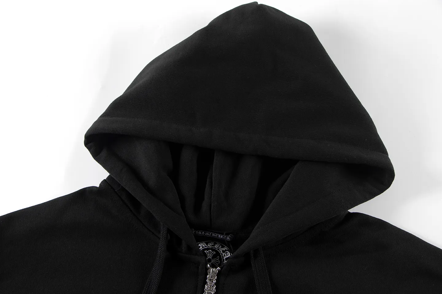 P290 Chrome Hearts Chrome Hearts Horseshoe Cross Sanskrit Cardigan Hooded Sweatshirt Size: S M L XL Color: Black, White